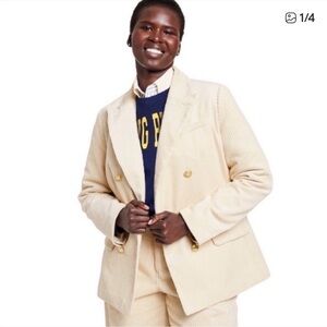 Rowing Blazers x Target Cream Wide Wale Corduroy Double Breasted Blazer, XL